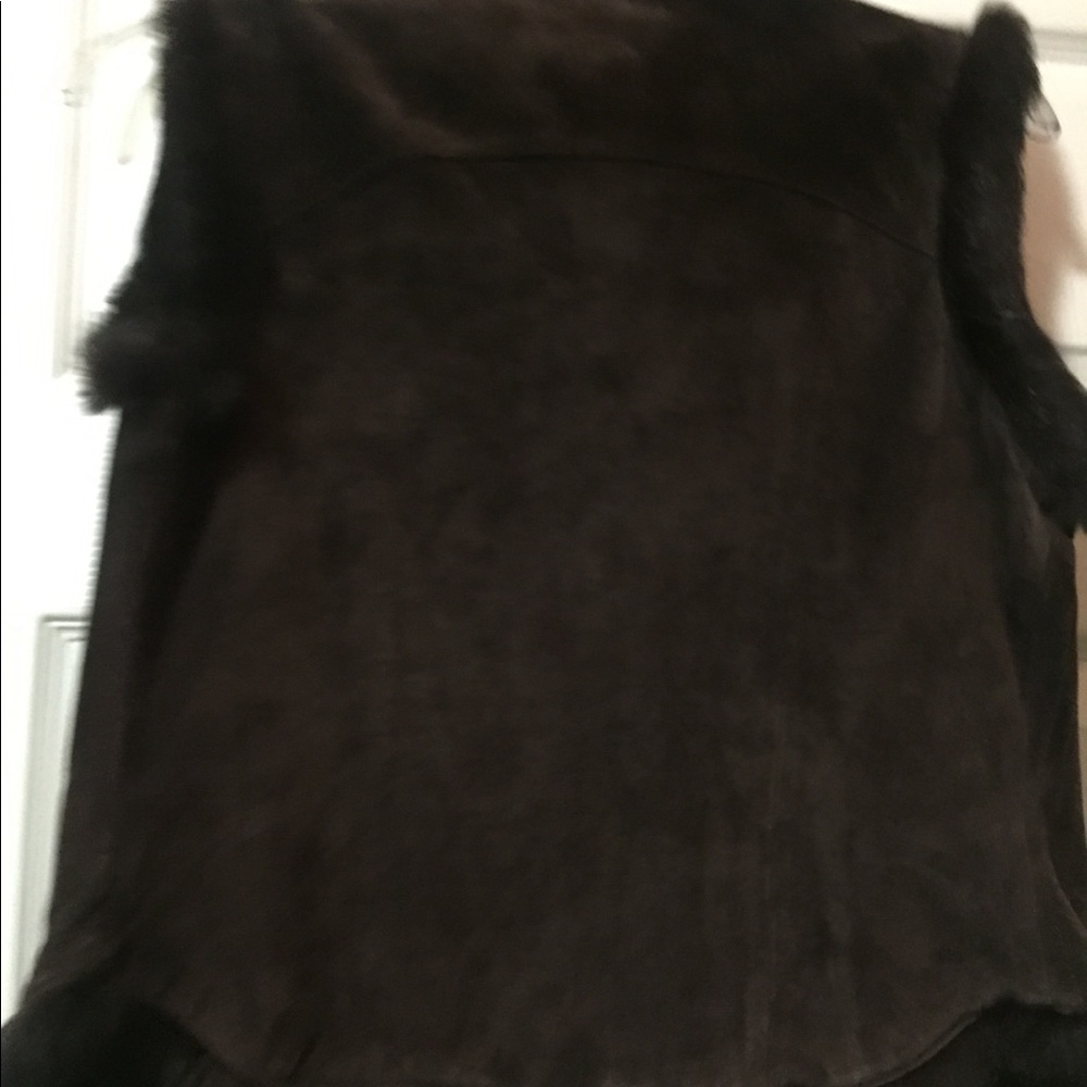 Suede With Fur Trimming Vest View 4